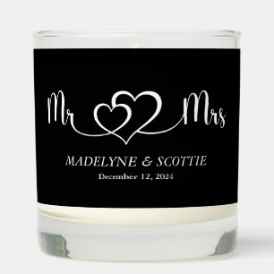Wedding Mr and Mrs Elegant Script Scented Candle