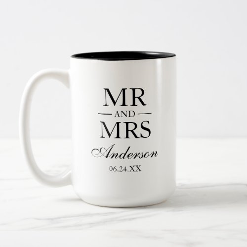 Wedding Mr and Mrs Large Two_Tone Coffee Mug