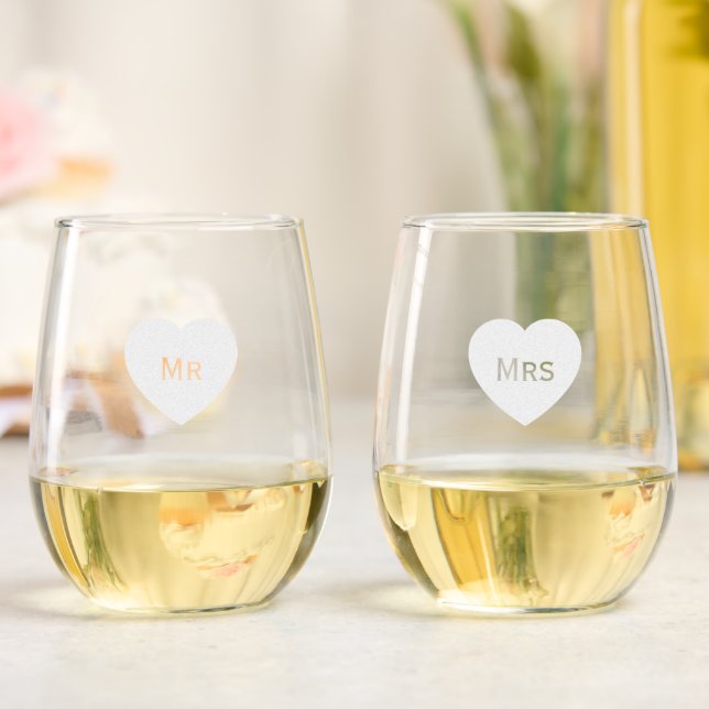 Wedding Mr and Mrs Love Heart Glasses (Wedding)