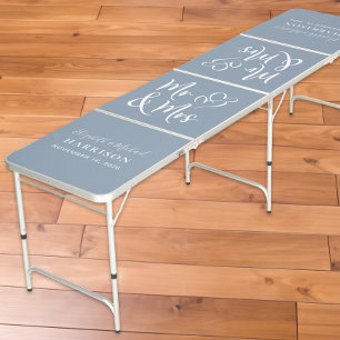 Wedding Mr Mrs Dusty Blue Beer Pong Table
