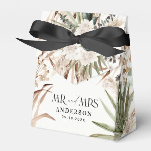 Wedding Mr Mrs pampas eucalyptus modern boho party Favor Boxes