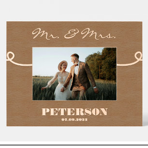 Wedding Mr & Mrs Personalized wooden picture frame