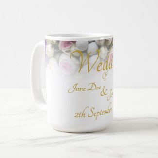 Wedding Mug - Bride with colorful wedding bouquet