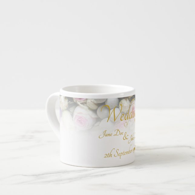 Wedding Mug - Bride with colorful wedding bouquet (Front Left)