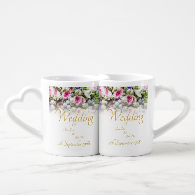 Wedding Mug - Bride with colorful wedding bouquet (Front Nesting)