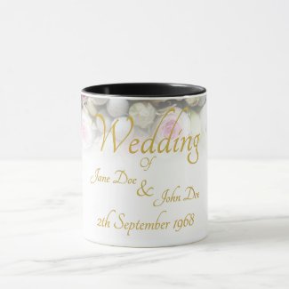 Wedding Mug - Bride with colorful wedding bouquet