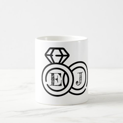 wedding mug with couple initial