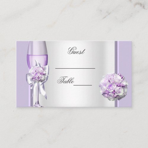 Wedding Name Place Lavender Purple Lilac 3 Business Card
