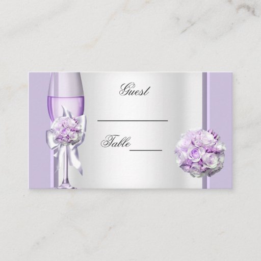 Customizable Wedding Name Place Lavender Purple Lilac 3 Business Card