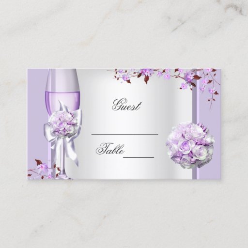 Customizable Wedding Name Place Lavender Purple Lilac 4 Business Card