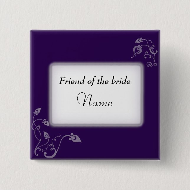Wedding name tag button (Front)