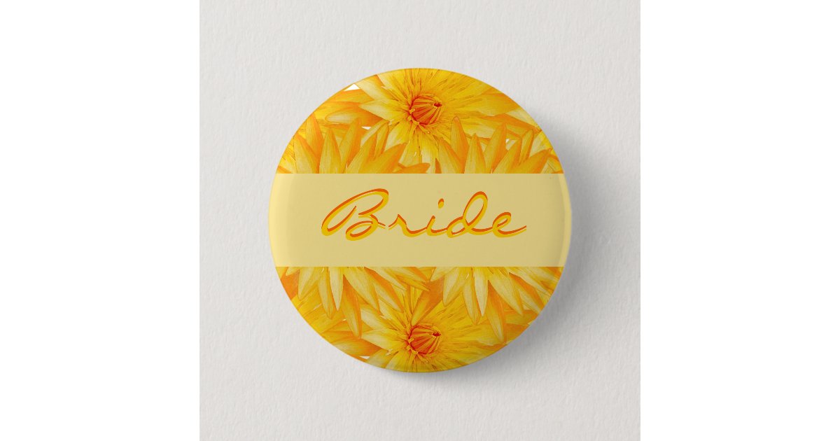 Wedding name tags customizable yellow badges button Zazzle