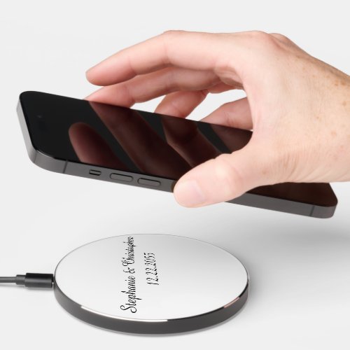 Wedding Names and Date Bridal Party Favor Wireless Charger