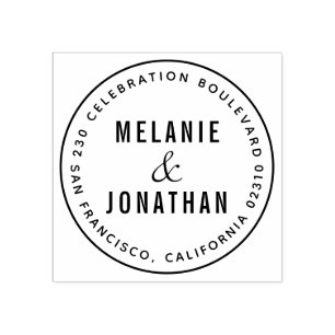 Wedding Names Create Your Own Round Return Address Rubber Stamp