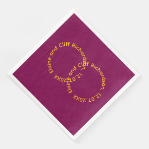 Wedding Names in Circles  Paper Dinner Napkins