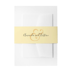 Wedding Names Lemon Yellow Invitation Belly Band