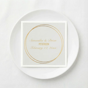 Wedding names with gold effect napkins