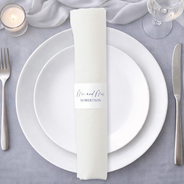 Wedding Napkin Bands with Couple's Last Name (Creator Uploaded)