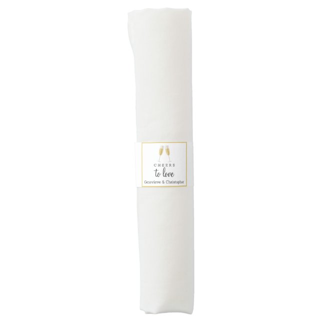 Wedding Napkin | Gold Cheers to Love Paper  Napkin Bands (Front)
