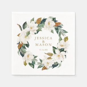 Wedding Napkin Greenery Magnolia Napkin