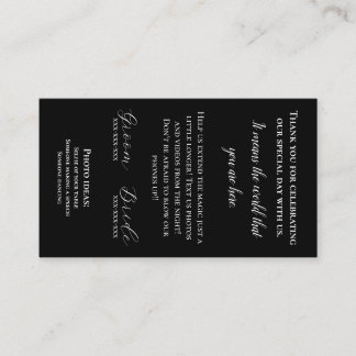 Wedding Napkin Insert Thank You Card