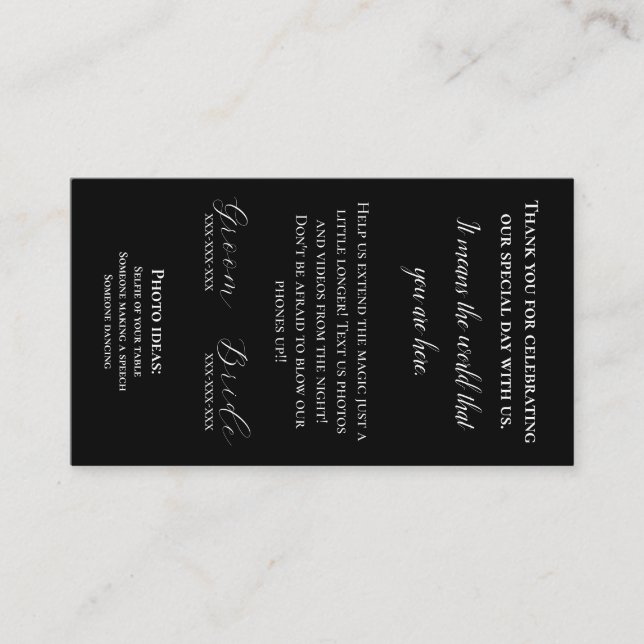 Wedding Napkin Insert Thank You Card  (Front)