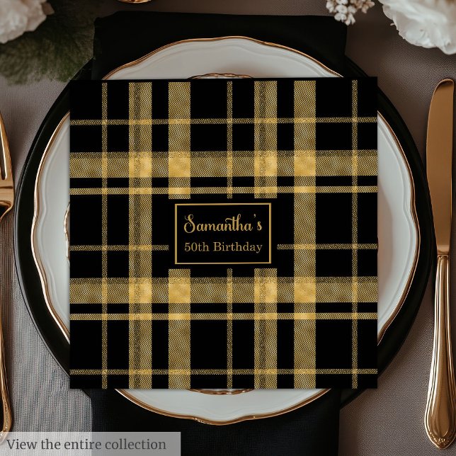 Wedding Napkins Black Gold Personalized Keepsake (Wedding Napkins Black Gold Personalized Keepsake)
