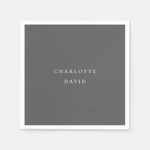Wedding Napkins Charcoal Background CharlotteB 