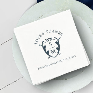 Wedding Napkins Template Custom Monogram Crest