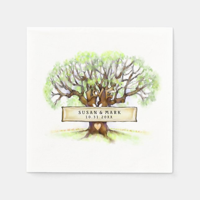 Wedding Napkins - The Love Tree (Front)