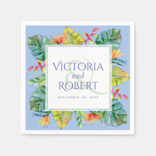 Wedding Napkins Tropical Watercolor Floral