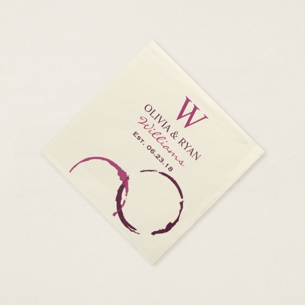 Wedding Napkins | Wine Monogram