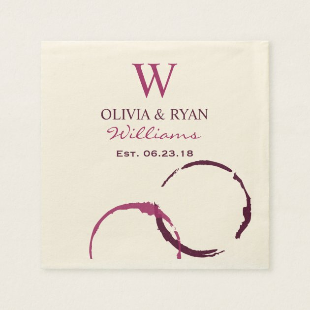 Wedding Napkins | Wine Monogram