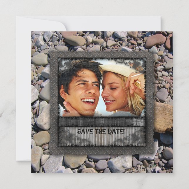 Wedding Nature Beach Stones Engagement Grad Invitation (Front)