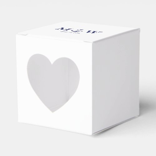 Wedding nautical anchor navy blue monogram heart favor boxes