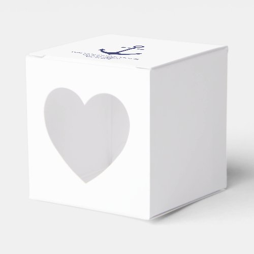 Wedding nautical anchor navy blue white elegant favor boxes