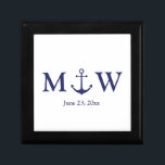 Wedding nautical anchor navy blue white monogram gift box<br><div class="desc">Wedding nautical anchor navy blue and white monogram initials Gift Box
Minimalist elegant design
customizable text
check the rest of the collection for favors,  gift tags,  stickers,  seals,  labels,  party supplies,  gift bags,  gift boxes,  cards,  etc
great for seaside ocean beach coastal style Weddings</div>