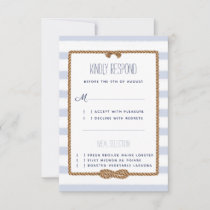 Wedding Nautical Blue &amp; White Watercolor Event RSVP Card