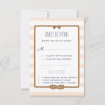 Wedding Nautical Coral &amp; White Watercolor Event RSVP Card
