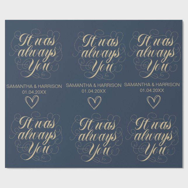 Wedding Nautical Favor Classic It Was Always You Wrapping Paper (Flat)