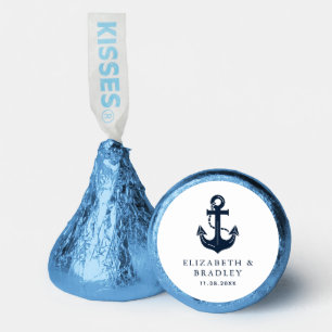 Wedding Nautical Navy Blue Custom Anchor Hershey®'s Kisses®