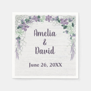 Wedding Nautical Net On Whitewashed Wood Napkins