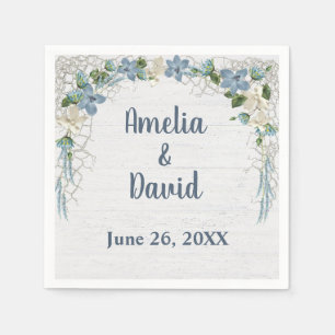 Wedding Nautical Net On Whitewashed Wood Napkins