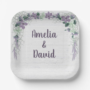 Wedding Nautical Net On Whitewashed Wood Paper Plates