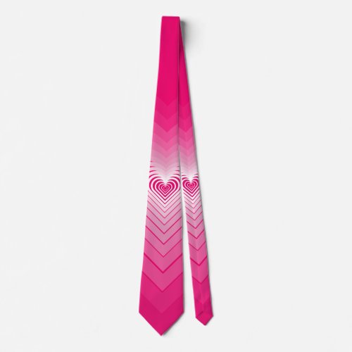 Wedding Neck Tie Pink Hearts