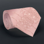 Wedding Neck Tie Rose Gold Blush Glitter Sparkle<br><div class="desc">Ties with Rose Gold Blush Glitter Sparkle Drips Pink Wedding or Party Necktie / Accessories Gifts - Customizable - or Add Your Unique Text / Name / more - Make Your Special Tie Gift - Resize and move or remove and add text / elements with Customization tool. Design by MIGNED....</div>