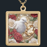 Wedding  Necklace gold finish<br><div class="desc">Large Keep your favorite image, design, or words of inspiration close your heart with this beautiful, custom made, gold finish necklace. Choose from a number of options like size, style, and color for the perfect accessory or a heartfelt present. The necklace arrives in a special black felt bag that is...</div>