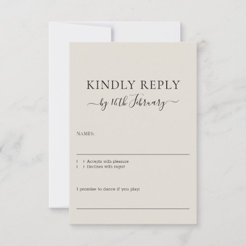 Wedding Neutral Cream Signature Kindly Reply