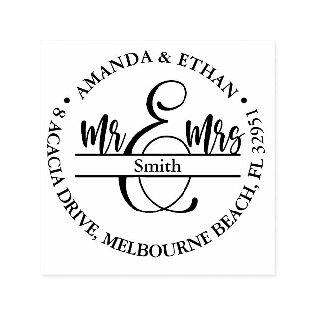 Wedding New Address Self-inking Stamp (Design)