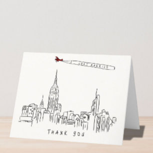 Wedding New York City Letterpress Thank You Card